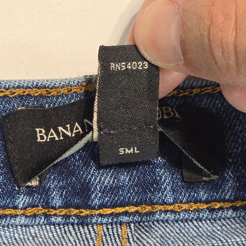 Banana Republic Wide Leg Jeans 27/4 Medium Wash Raw Hem High Rise 862757-008 - Picture 5 of 16